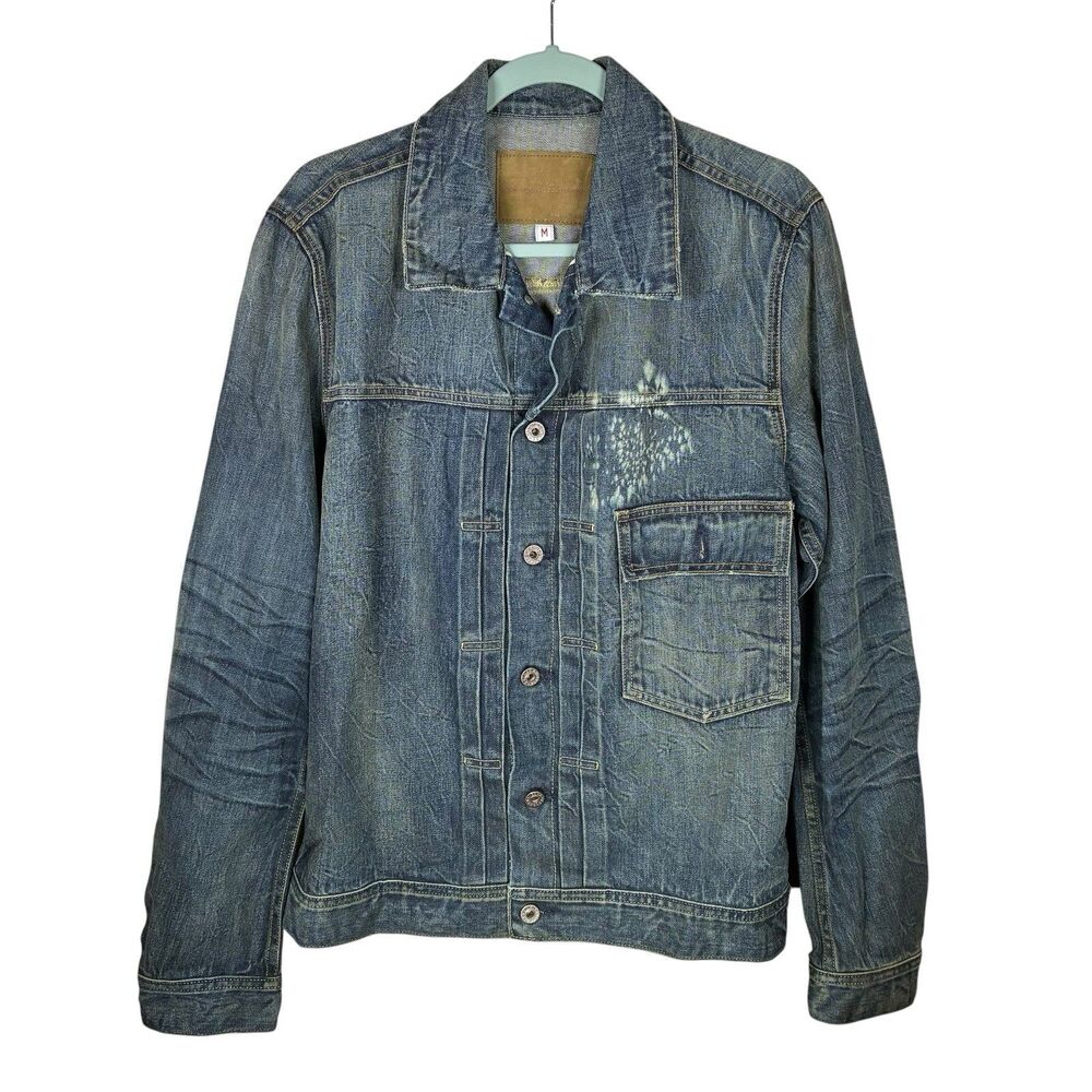 AG Adriano Goldschmied Worker Jean Jacket Mens Medium Blue Denim Trucker NEW